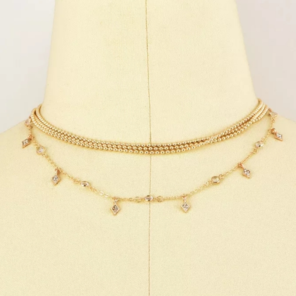 *Claudia* Layered Gold Necklace - Picture 5 of 6